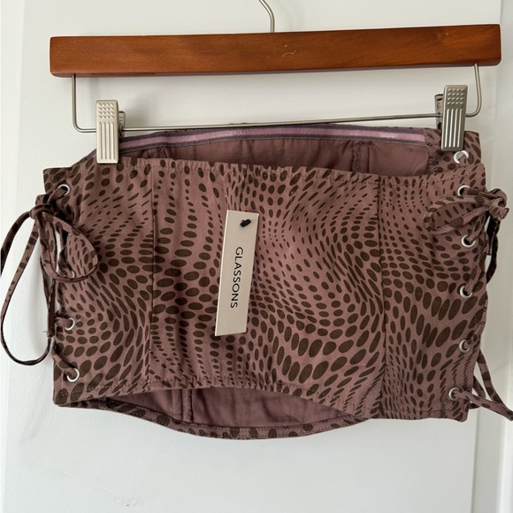 NWT Glassons 2 piece set! Crop tube top/flared pant set. Adjustable with boning! - Picture 7 of 9